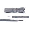 Lacci di cotone piatto grigio vintage sbiadito con punte trasparenti