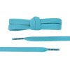 Lacets plats en coton sarcelle avec embouts en plastique transparent