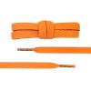 Lacets plats en coton orange avec embouts en plastique transparent
