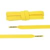 Lacets en coton plat jaune d'or avec embouts en plastique transparent