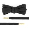 Lacets plats en coton noir avec pointes dorées