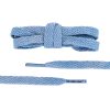 Light Blue Vintage Faded Flat Cotton Shoelaces with Clear Tips