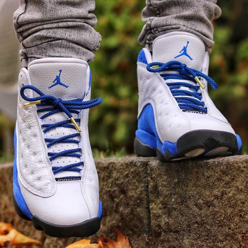 Rope Blue Black Shoe Laces with Gold Tips - From Loop King