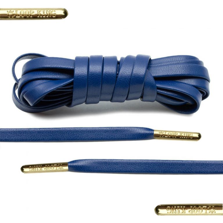 Navy Blue Shoe Laces with Gold Tips Elegant, Premium Laces