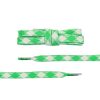 Lacci da scarpe piatti in cotone a quadri verde e vela con punte in plastica trasparente