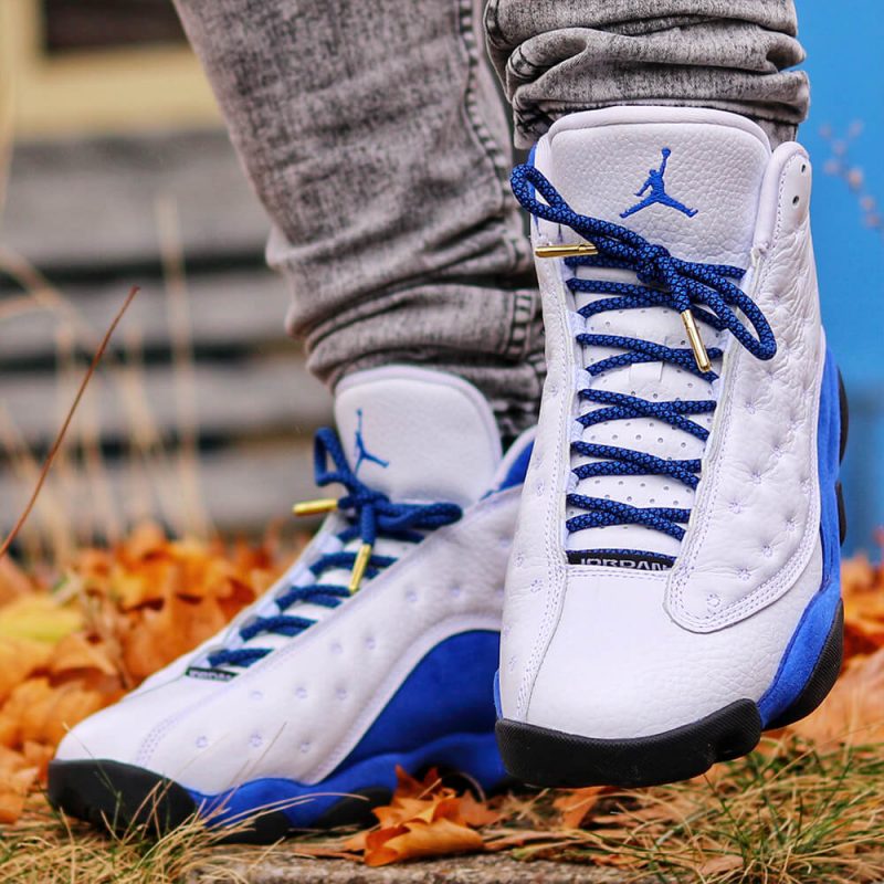 Rope Blue Black Shoe Laces with Gold Tips - From Loop King