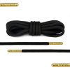 black rope round shoelaces