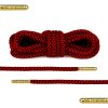 red black rope round shoelaces